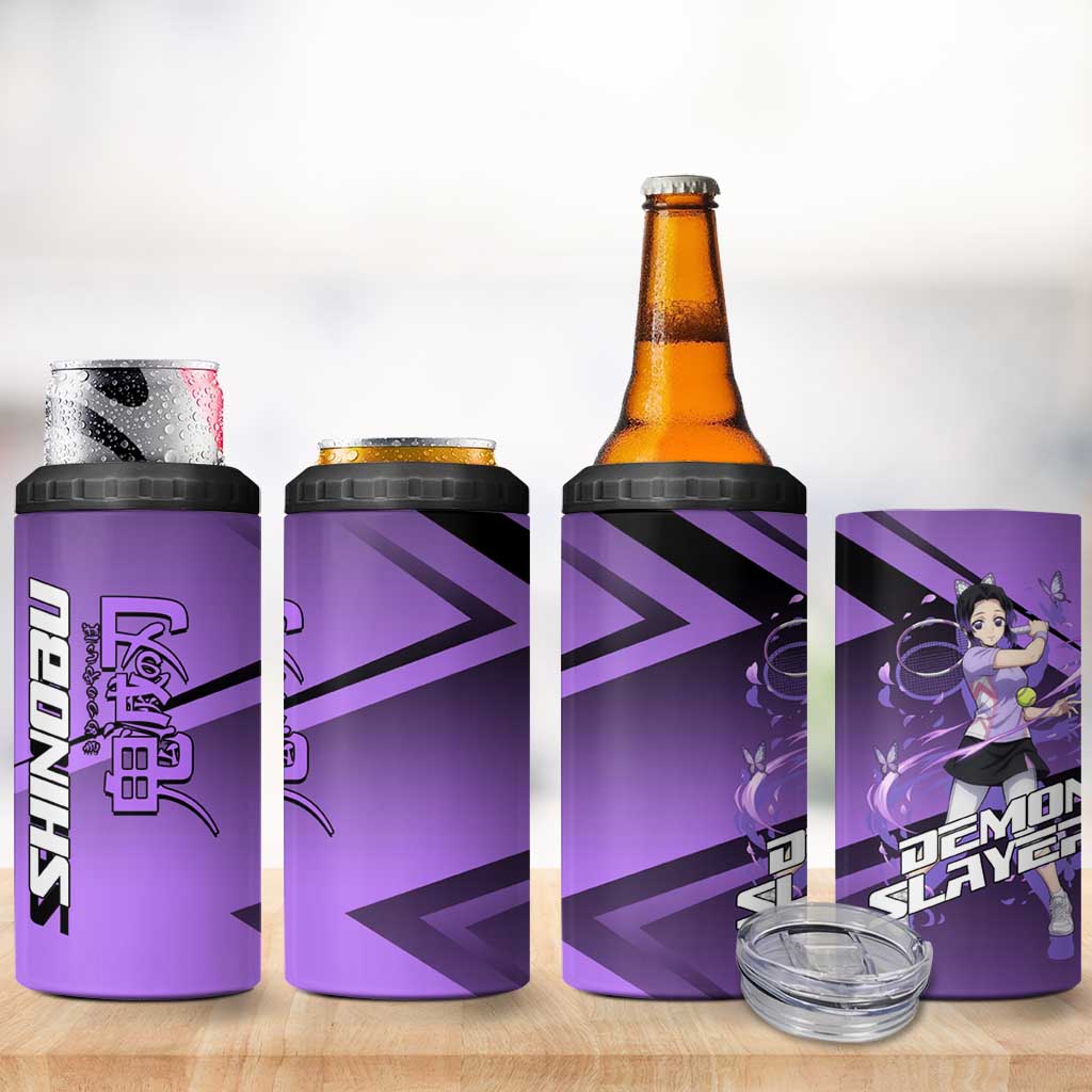 Shinobu Kocho Insect Rally 4 in 1 Can Cooler Tumbler Sporty Anime Mashup Style