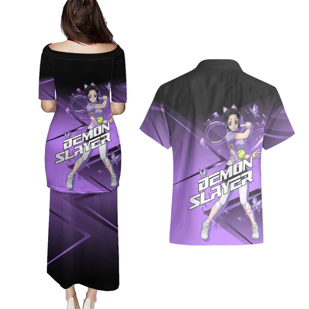 Shinobu Kocho Insect Rally Couples Matching Puletasi and Hawaiian Shirt Sporty Anime Mashup Style