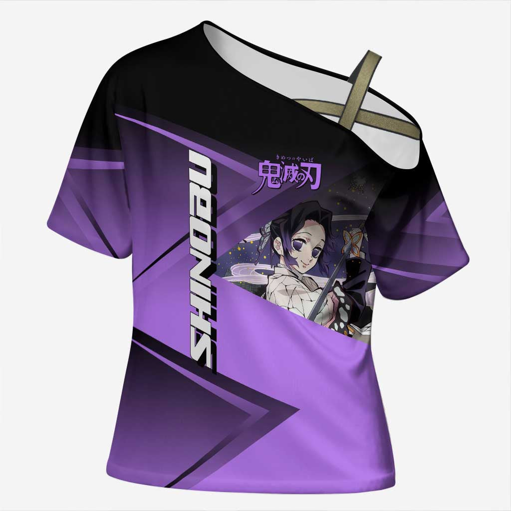 Shinobu Kocho Insect Rally Cross Shoulder Shirt Sporty Anime Mashup Style