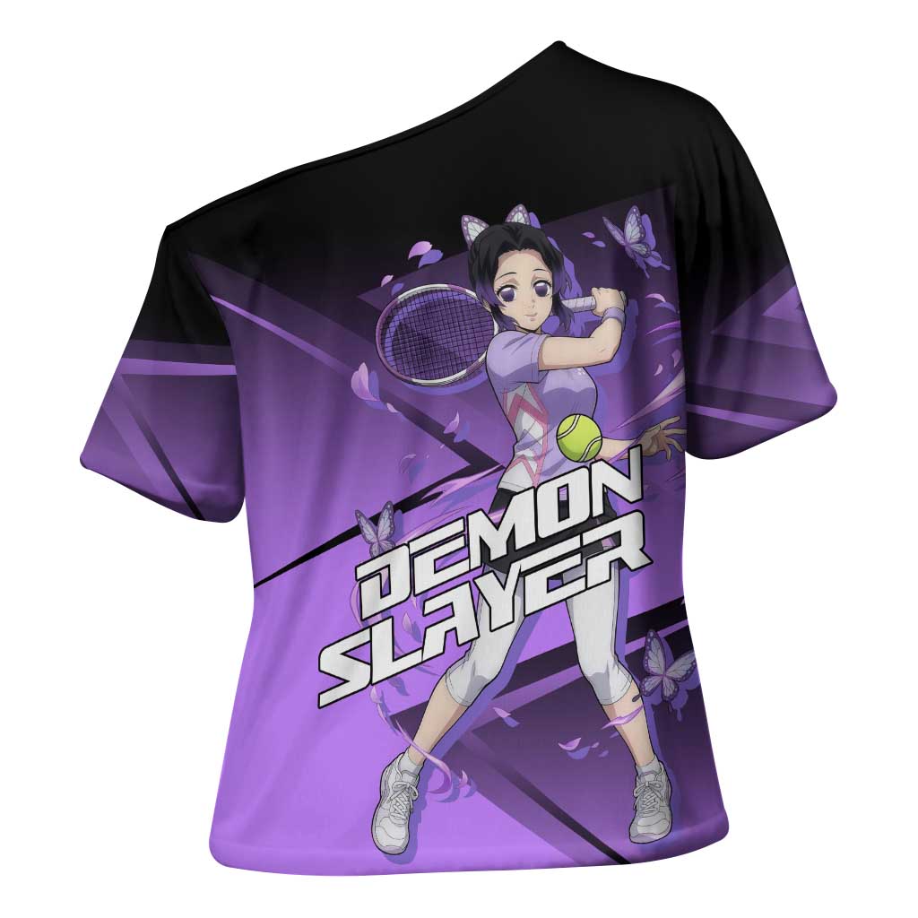 Shinobu Kocho Insect Rally Cross Shoulder Shirt Sporty Anime Mashup Style
