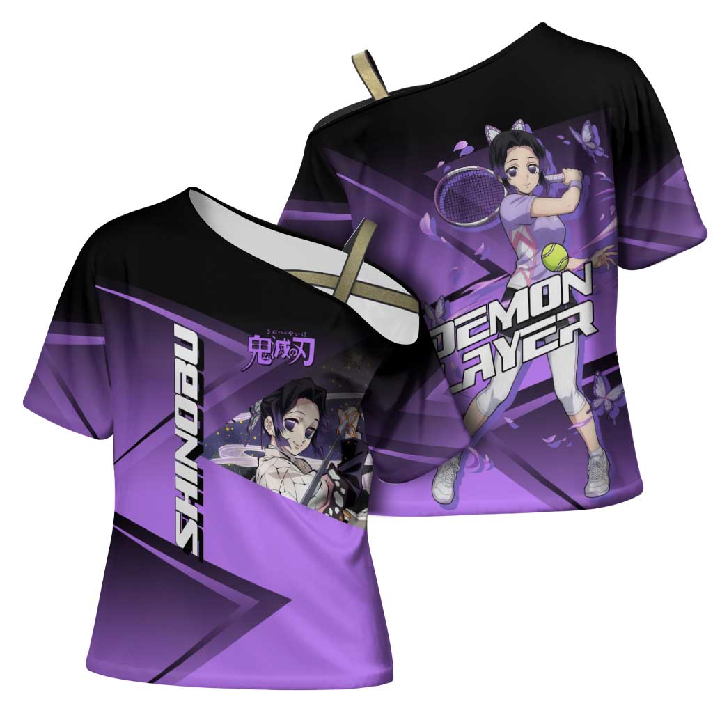 Shinobu Kocho Insect Rally Cross Shoulder Shirt Sporty Anime Mashup Style