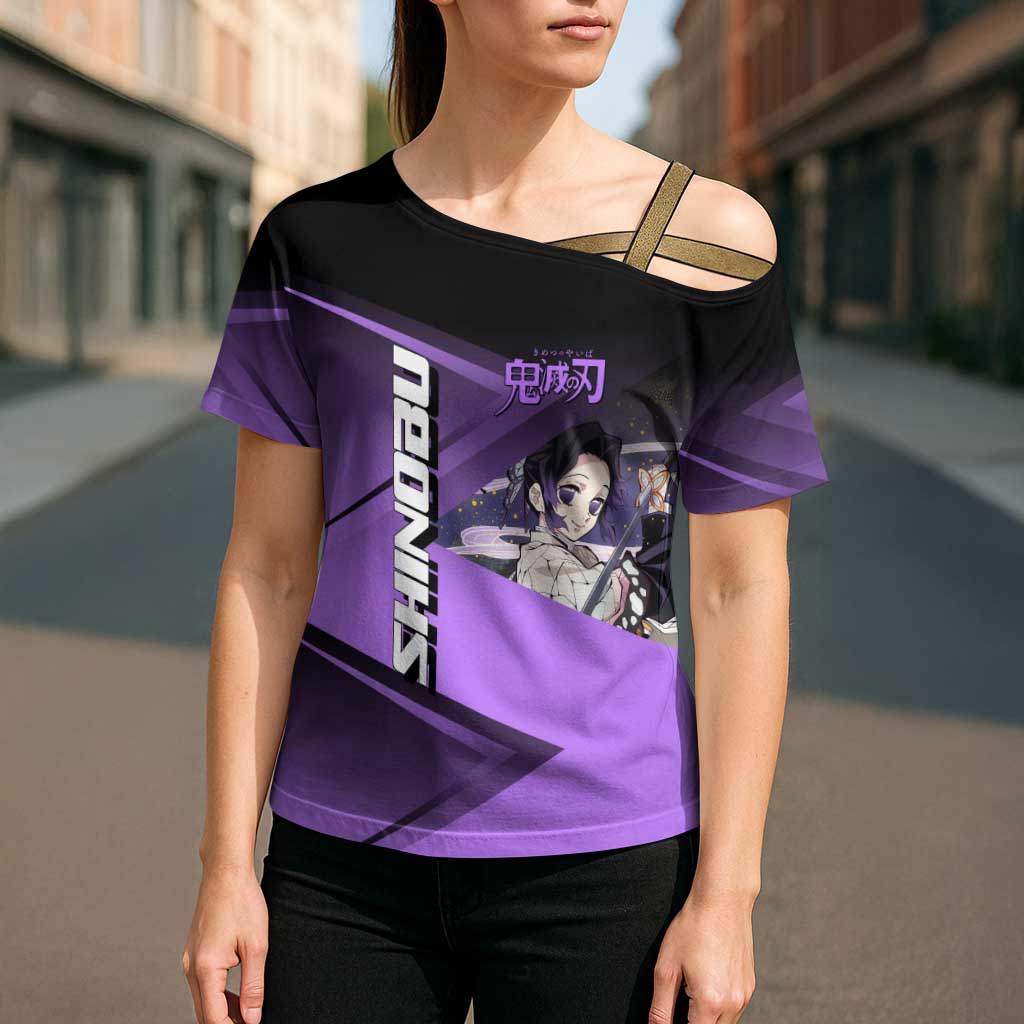 Shinobu Kocho Insect Rally Cross Shoulder Shirt Sporty Anime Mashup Style