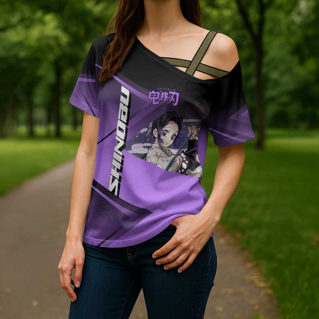 Shinobu Kocho Insect Rally Cross Shoulder Shirt Sporty Anime Mashup Style