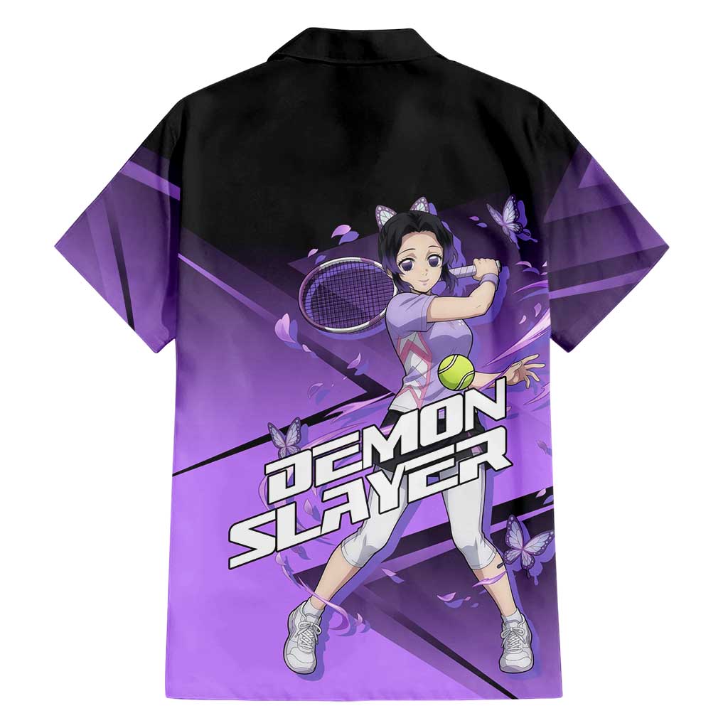 Shinobu Kocho Insect Rally Family Matching Off Shoulder Short Dress and Hawaiian Shirt Sporty Anime Mashup Style