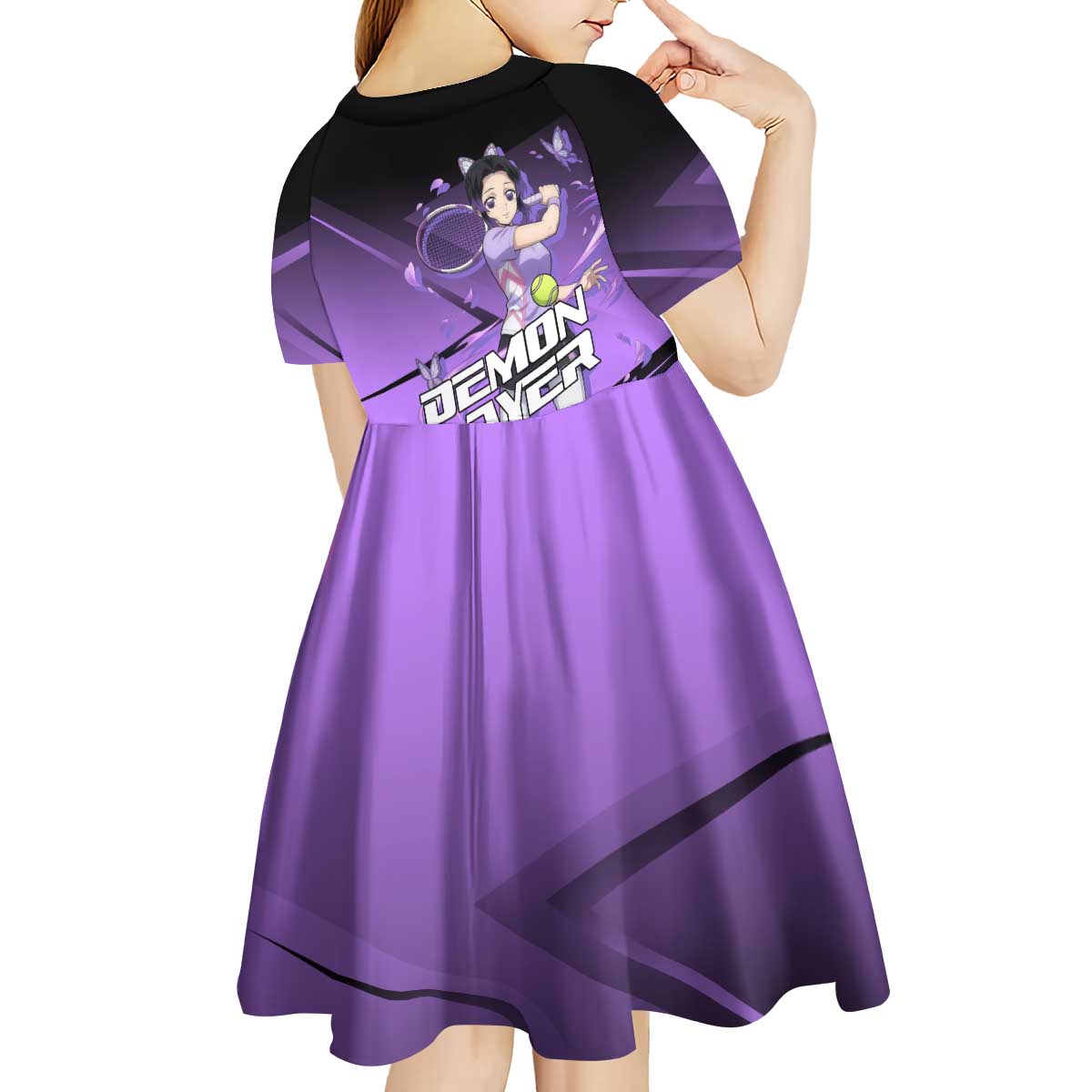 Shinobu Kocho Insect Rally Kid Short Sleeve Dress Sporty Anime Mashup Style