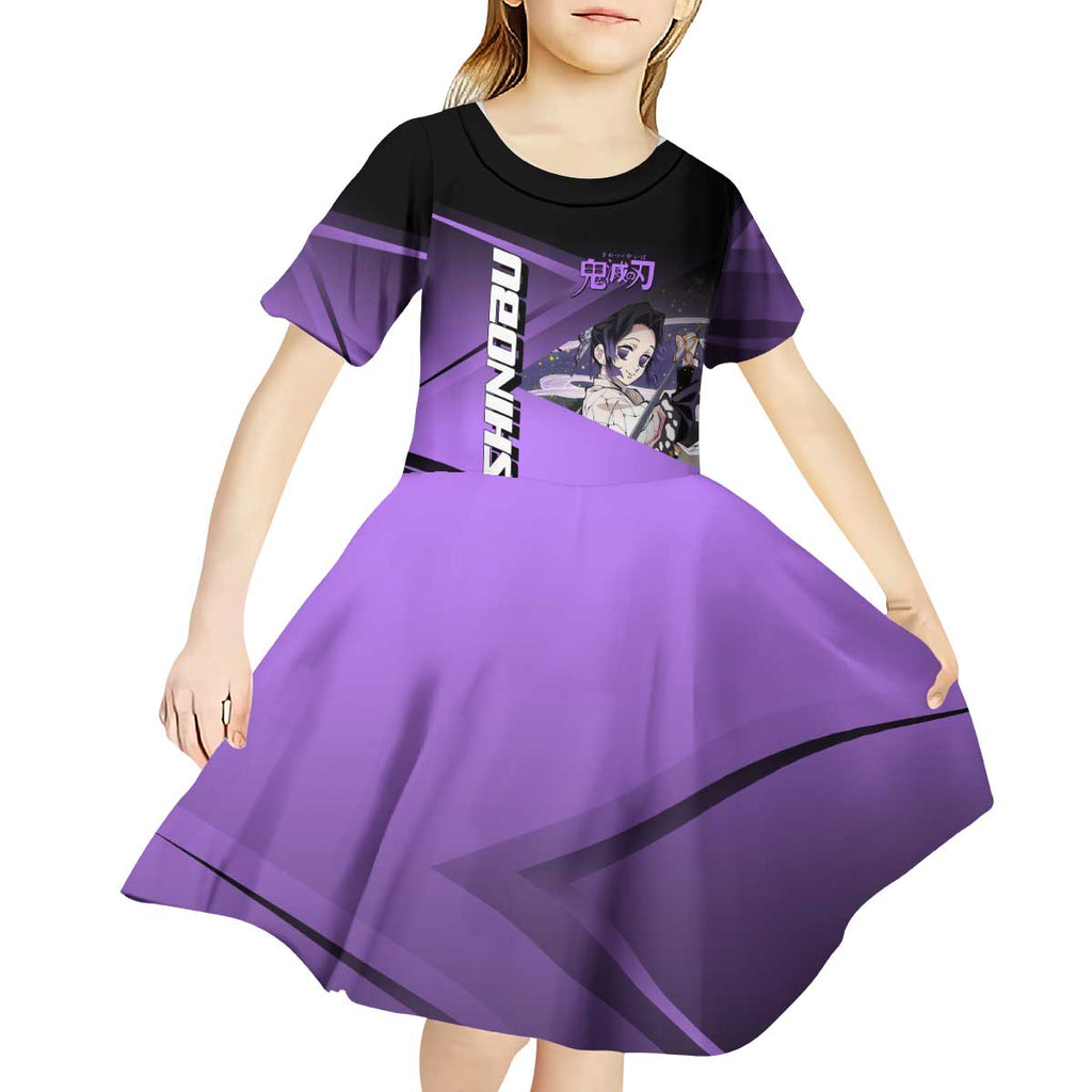 Shinobu Kocho Insect Rally Kid Short Sleeve Dress Sporty Anime Mashup Style