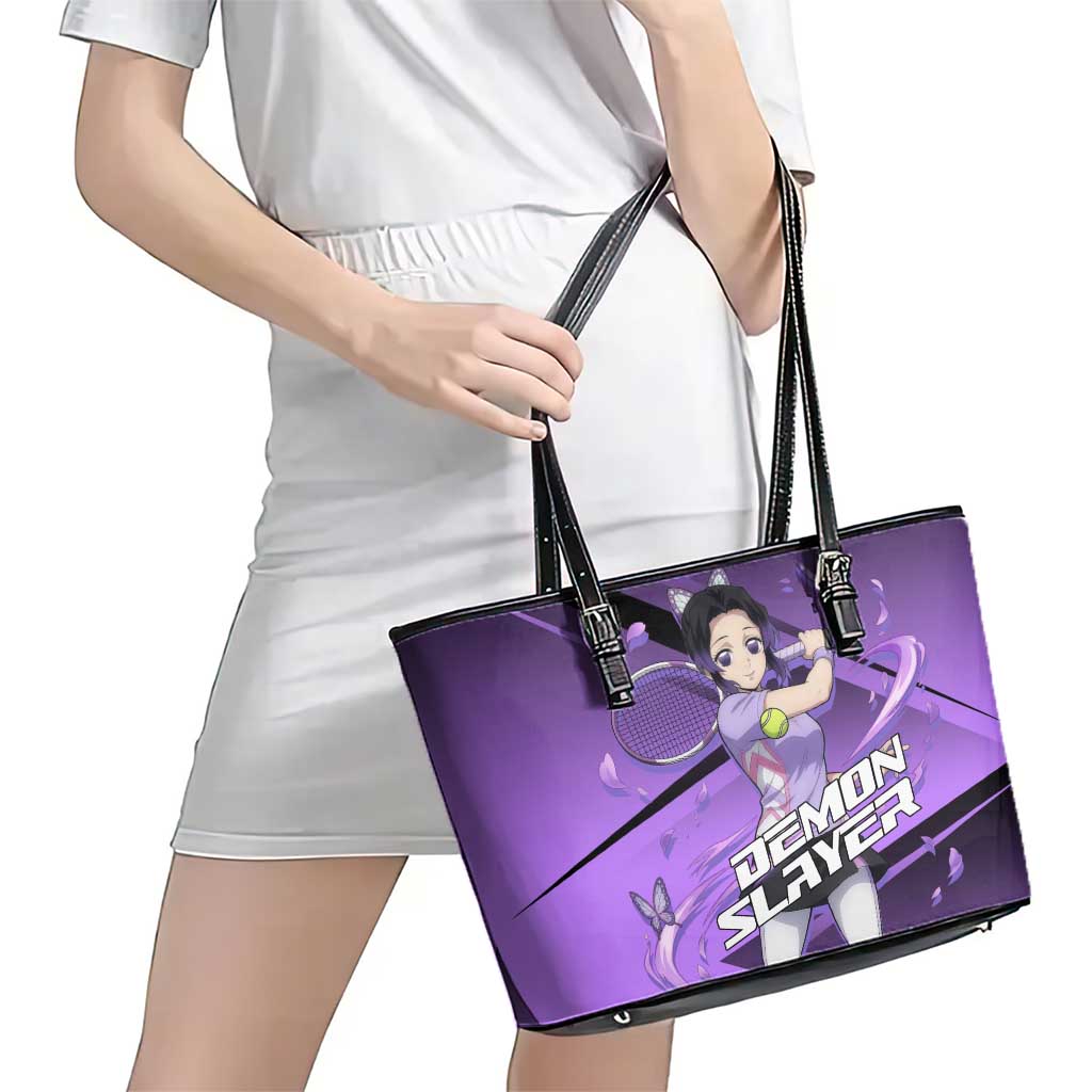 Shinobu Kocho Insect Rally Leather Tote Bag Sporty Anime Mashup Style