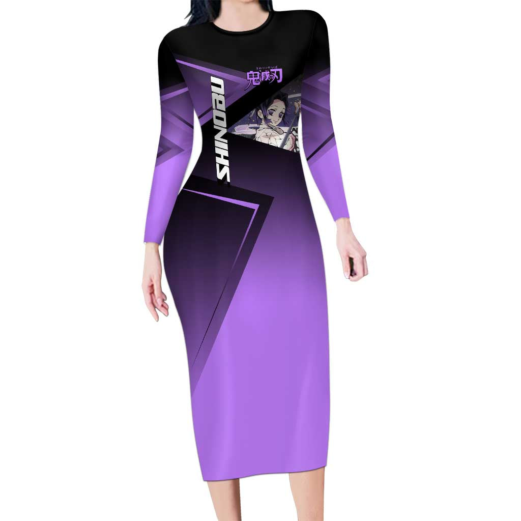 Shinobu Kocho Insect Rally Long Sleeve Bodycon Dress Sporty Anime Mashup Style