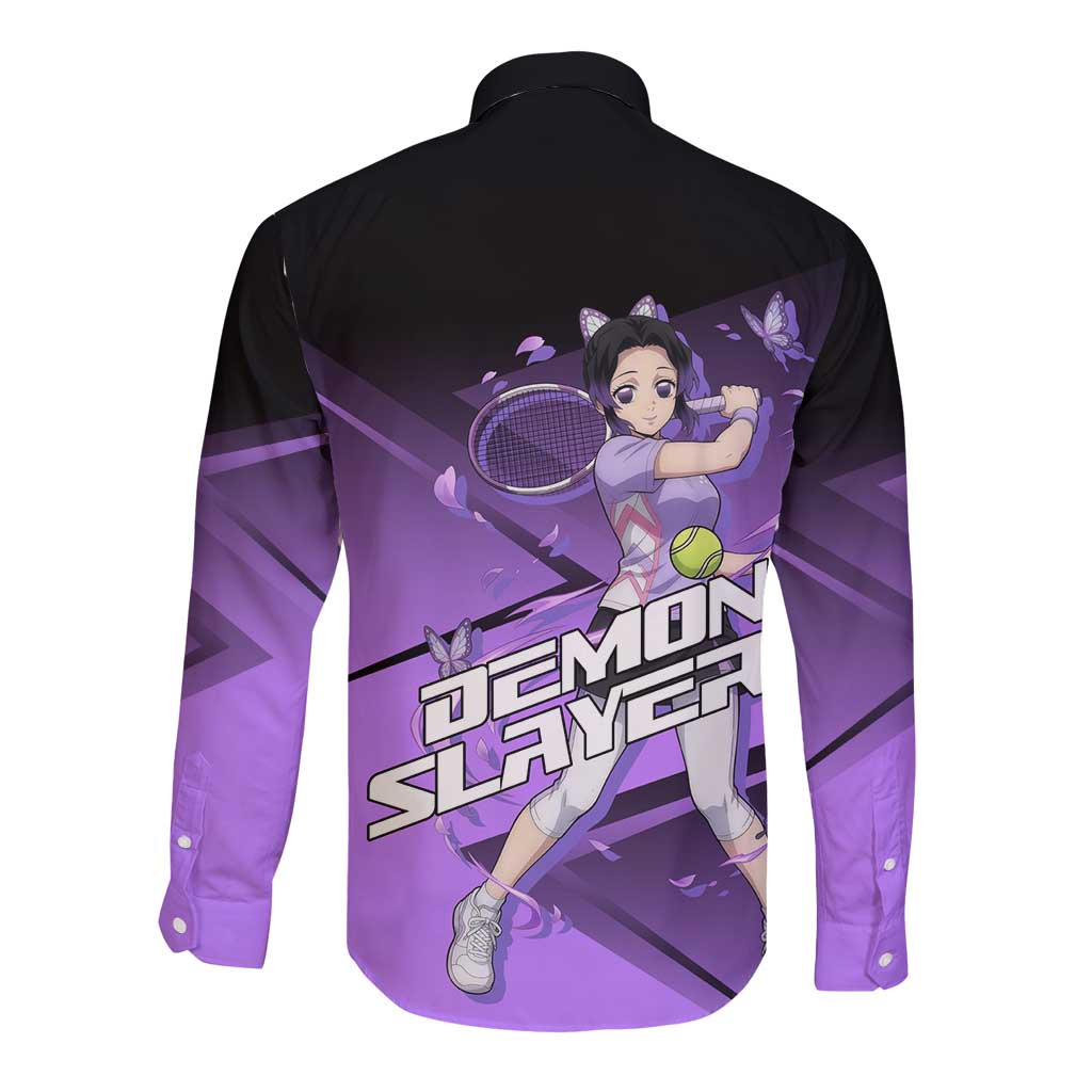 Shinobu Kocho Insect Rally Long Sleeve Button Shirt Sporty Anime Mashup Style