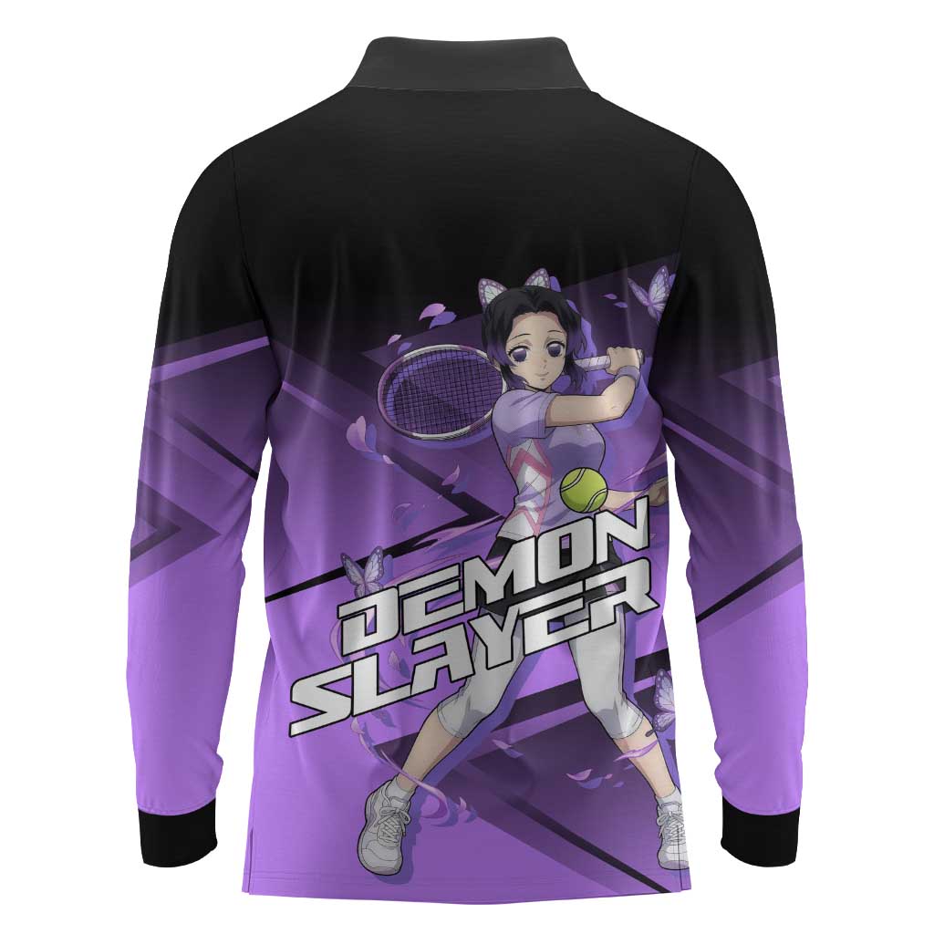 Shinobu Kocho Insect Rally Long Sleeve Polo Shirt Sporty Anime Mashup Style