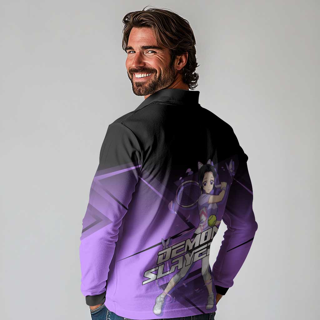 Shinobu Kocho Insect Rally Long Sleeve Polo Shirt Sporty Anime Mashup Style