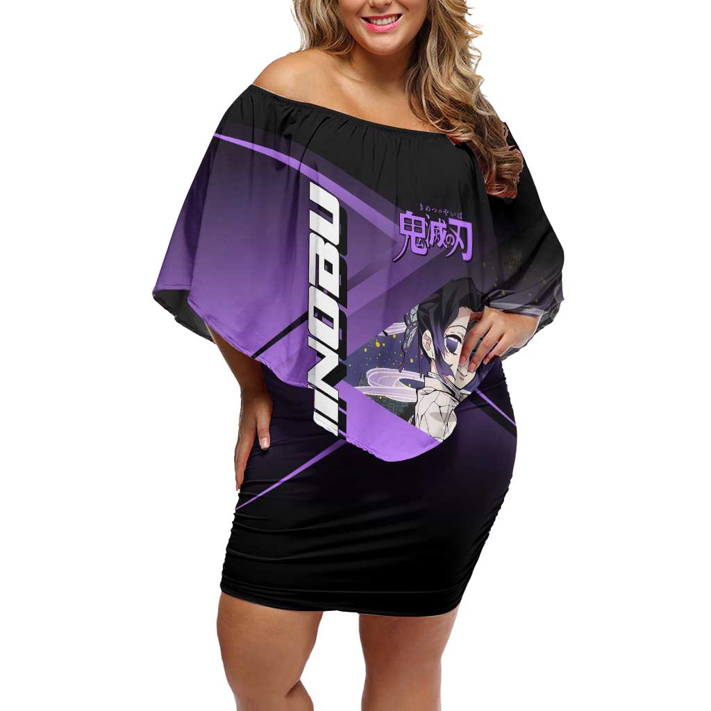 Shinobu Kocho Insect Rally Off Shoulder Short Dress Sporty Anime Mashup Style