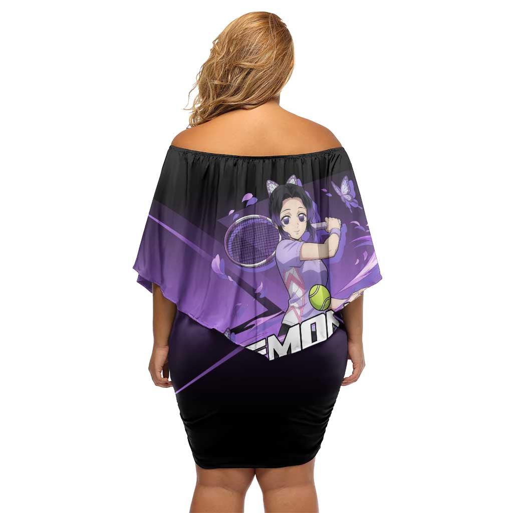 Shinobu Kocho Insect Rally Off Shoulder Short Dress Sporty Anime Mashup Style