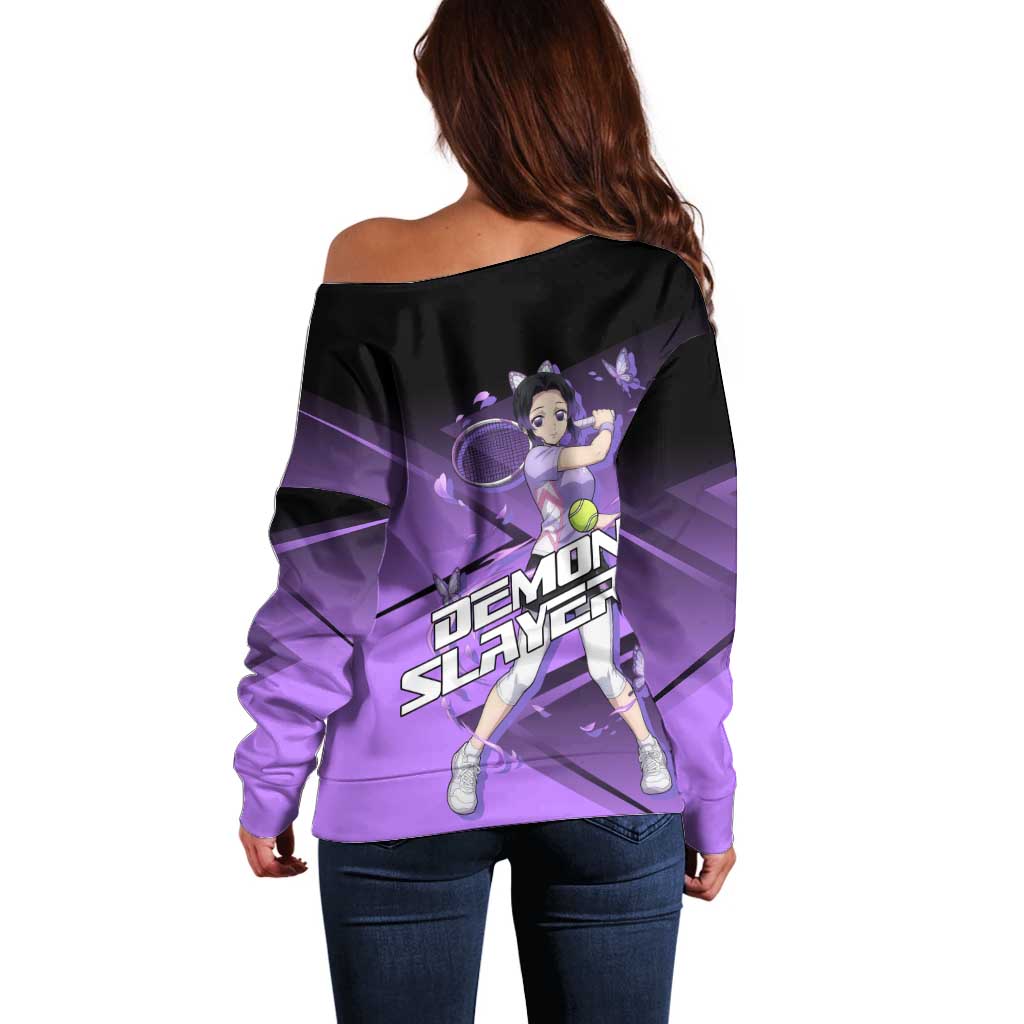 Shinobu Kocho Insect Rally Off Shoulder Sweater Sporty Anime Mashup Style