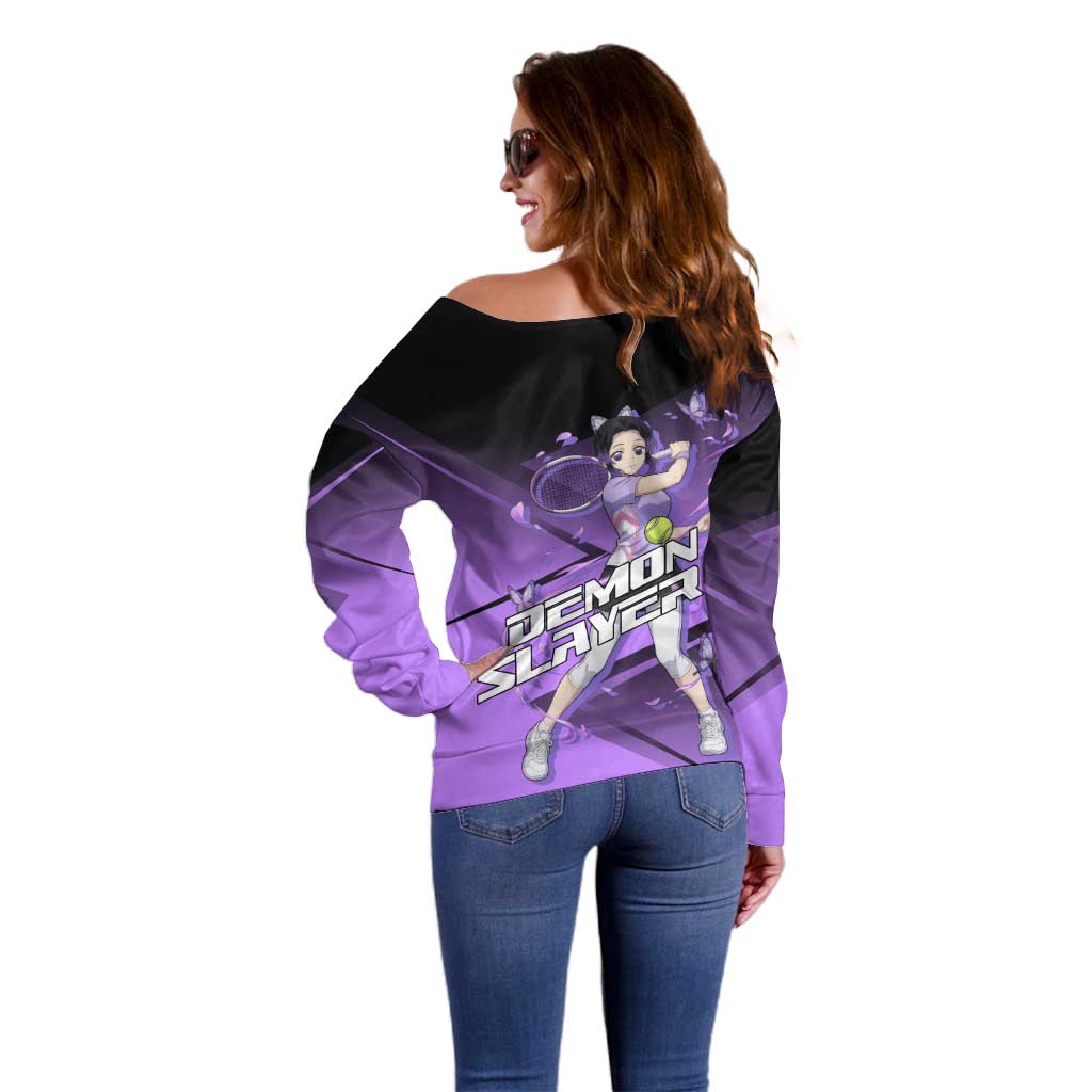 Shinobu Kocho Insect Rally Off Shoulder Sweater Sporty Anime Mashup Style