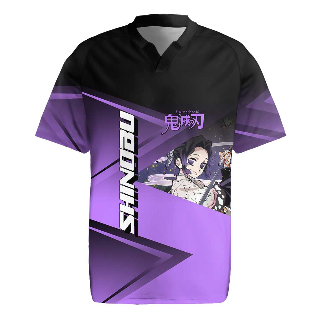 Shinobu Kocho Insect Rally Rugby Jersey Sporty Anime Mashup Style