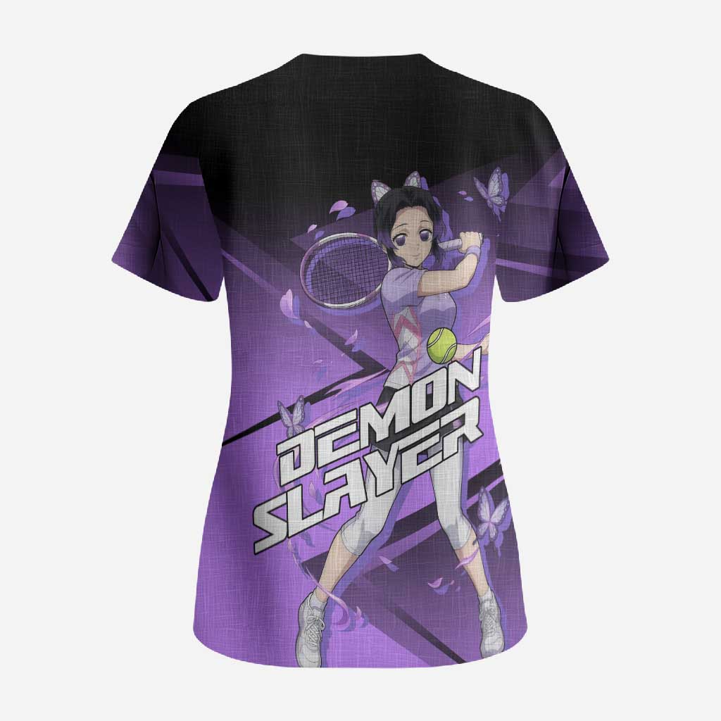 Shinobu Kocho Insect Rally Scrub Top Sporty Anime Mashup Style