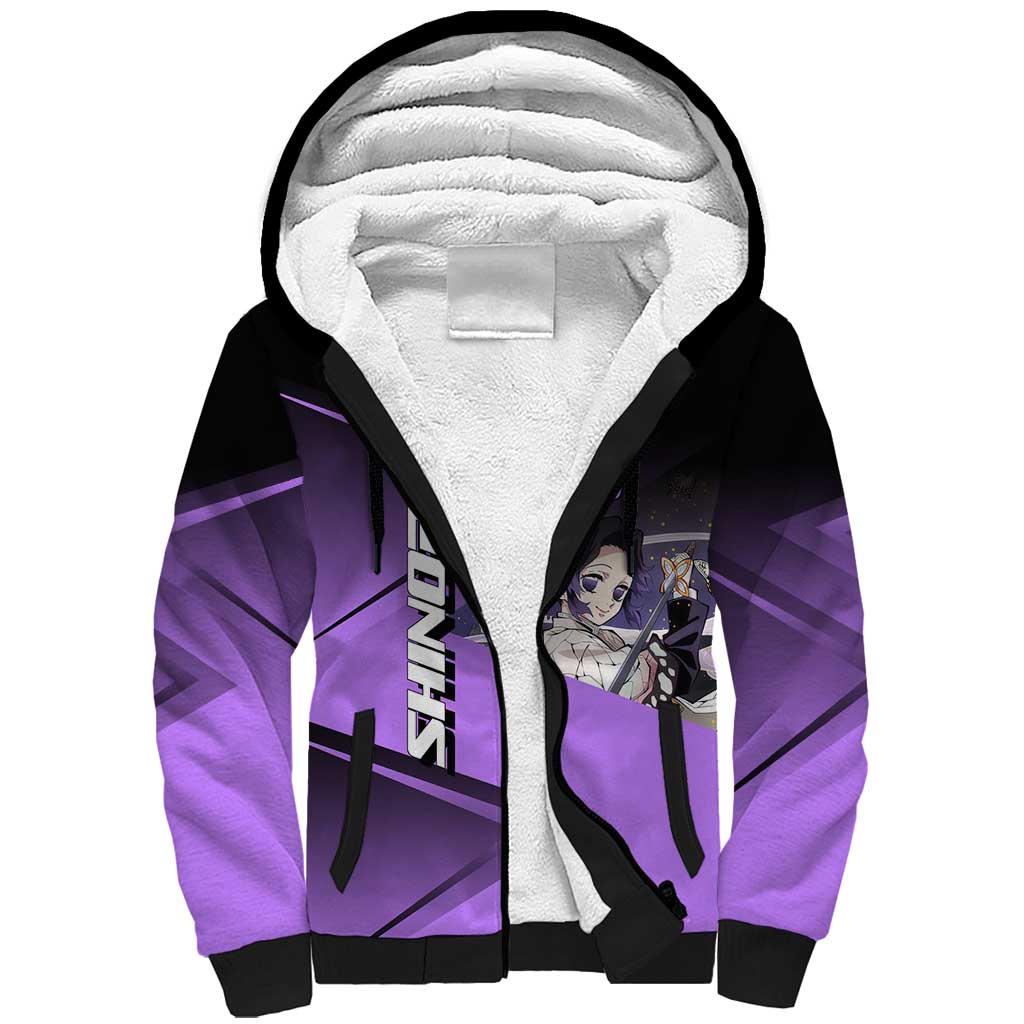 Shinobu Kocho Insect Rally Sherpa Hoodie Sporty Anime Mashup Style