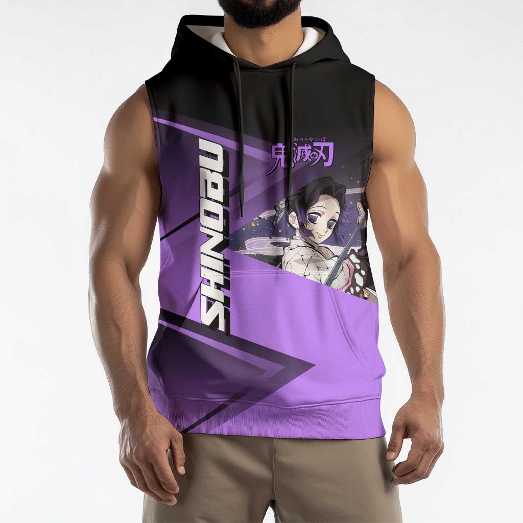 Shinobu Kocho Insect Rally Sleeveless Hoodie Sporty Anime Mashup Style