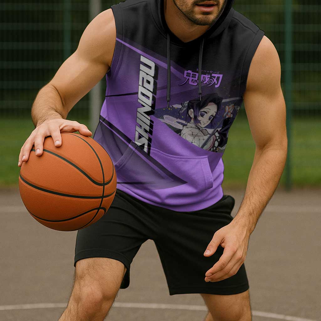 Shinobu Kocho Insect Rally Sleeveless Hoodie Sporty Anime Mashup Style