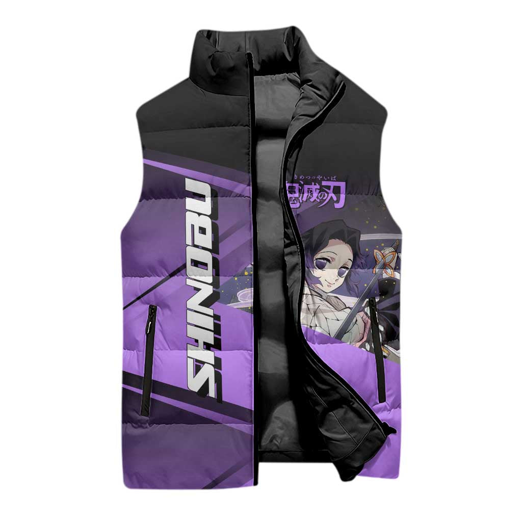 Shinobu Kocho Insect Rally Sleeveless Puffer Jacket Sporty Anime Mashup Style