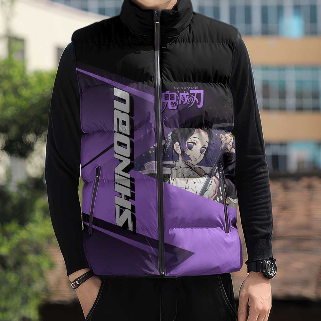 Shinobu Kocho Insect Rally Sleeveless Puffer Jacket Sporty Anime Mashup Style