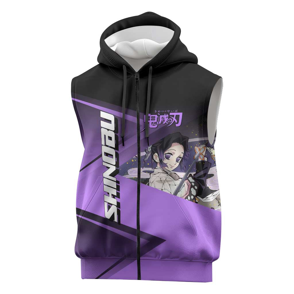 Shinobu Kocho Insect Rally Sleeveless Zip Hoodie Sporty Anime Mashup Style