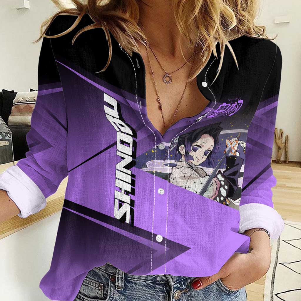 Shinobu Kocho Insect Rally Women Casual Shirt Sporty Anime Mashup Style