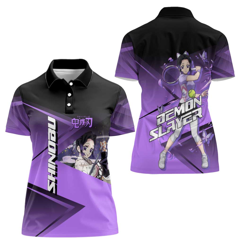 Shinobu Kocho Insect Rally Women Polo Shirt Sporty Anime Mashup Style