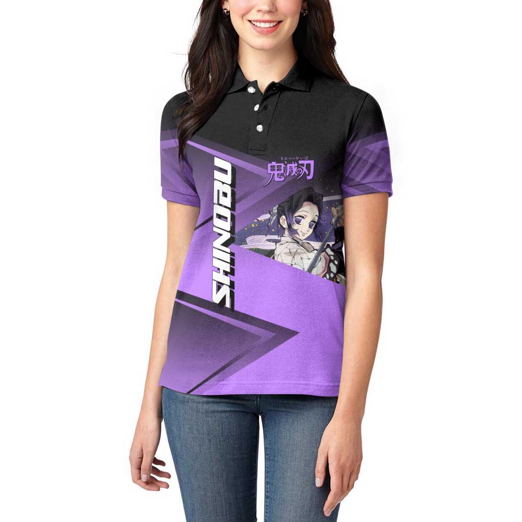 Shinobu Kocho Insect Rally Women Polo Shirt Sporty Anime Mashup Style