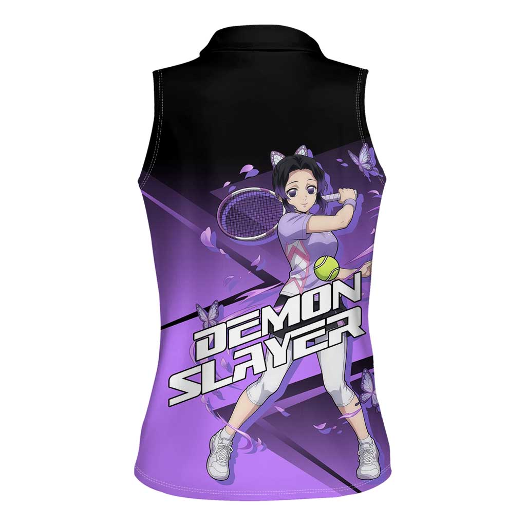 Shinobu Kocho Insect Rally Women Sleeveless Polo Shirt Sporty Anime Mashup Style