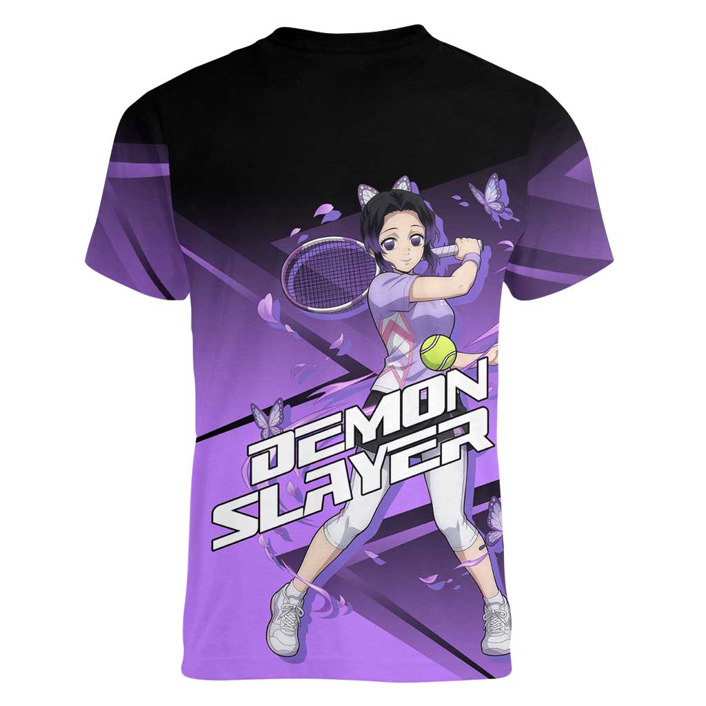 Shinobu Kocho Insect Rally Women V-Neck T-Shirt Sporty Anime Mashup Style
