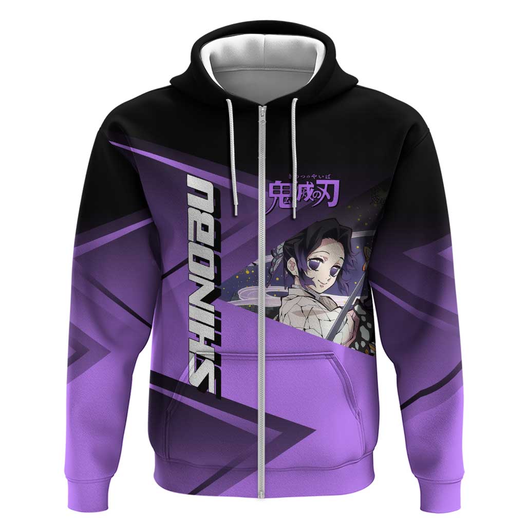 Shinobu Kocho Insect Rally Zip Hoodie Sporty Anime Mashup Style