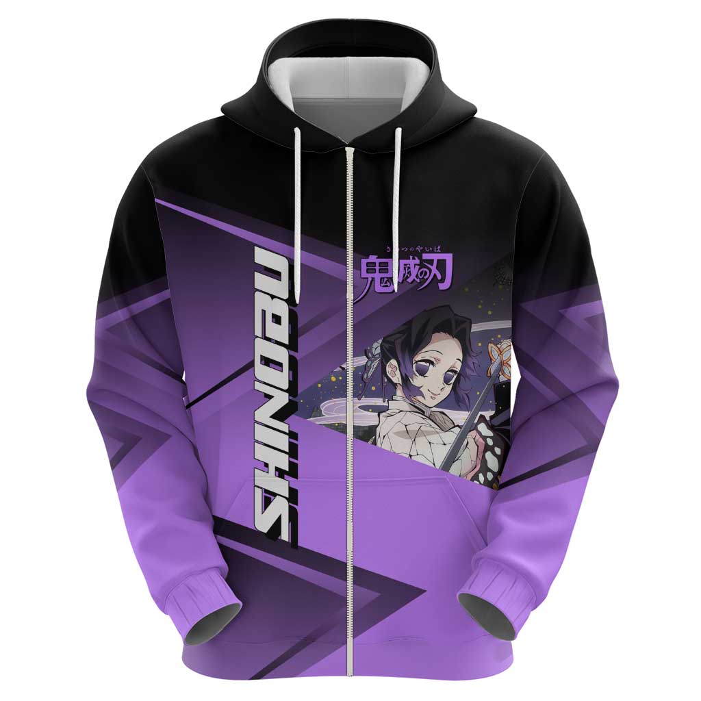 Shinobu Kocho Insect Rally Zip Hoodie Sporty Anime Mashup Style