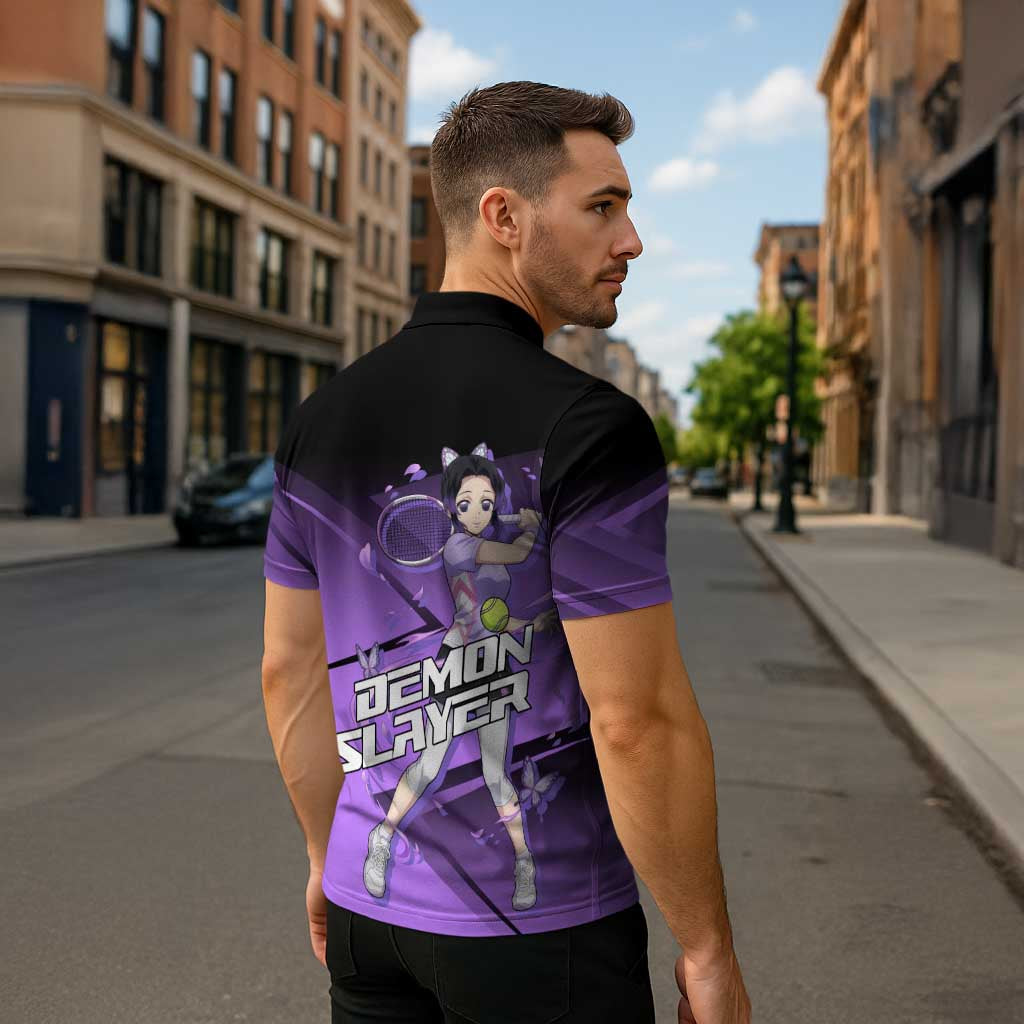 Shinobu Kocho Insect Rally Zipper Polo Shirt Sporty Anime Mashup Style