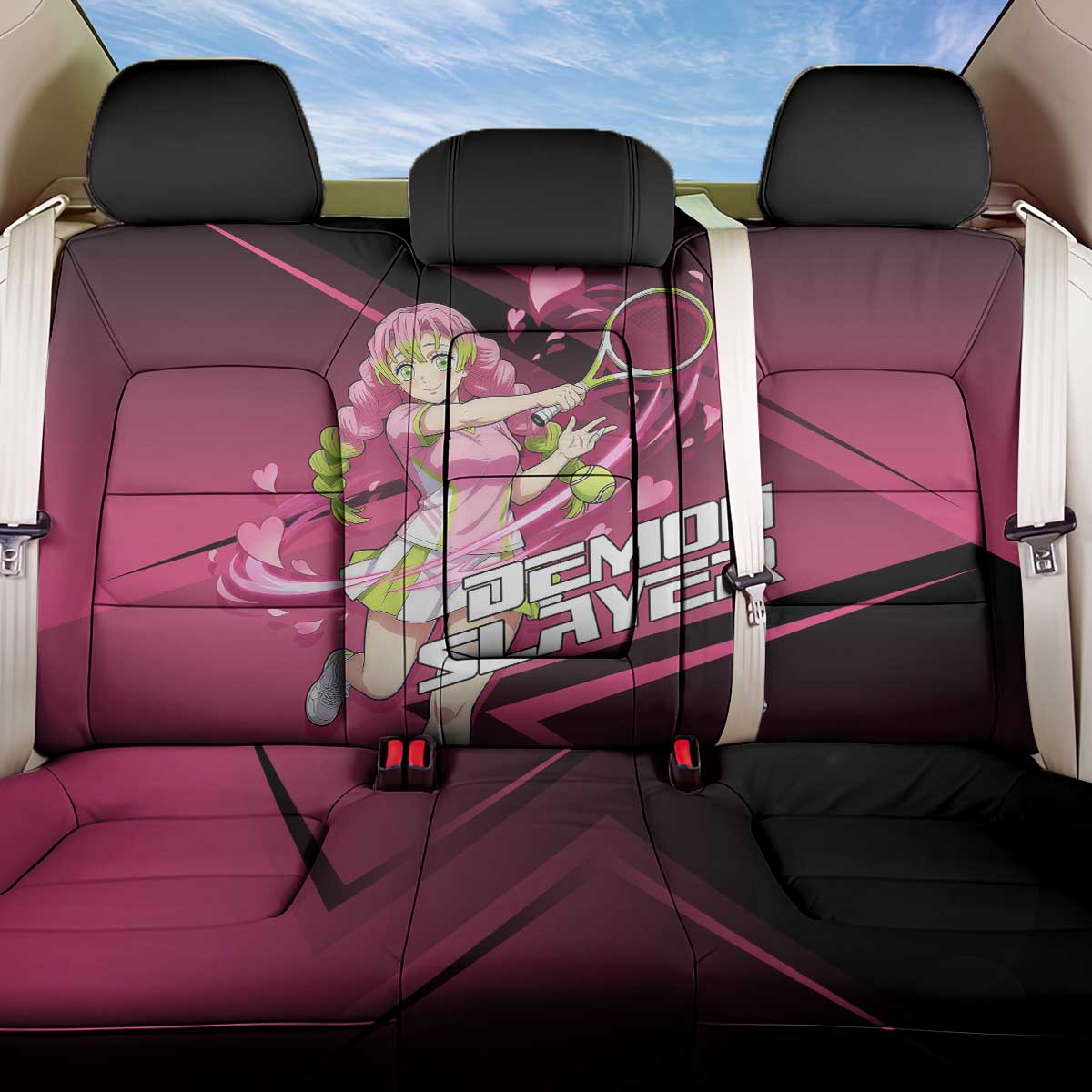 Mitsuri Kanroji Love Volley Back Car Seat Cover Sporty Anime Mashup Style