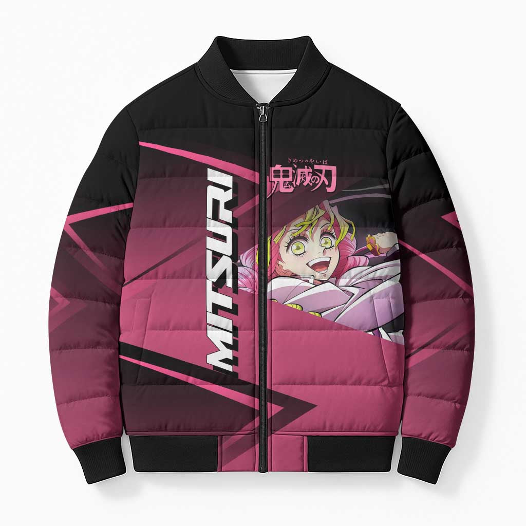 Mitsuri Kanroji Love Volley Bomber Puffer Jacket Sporty Anime Mashup Style