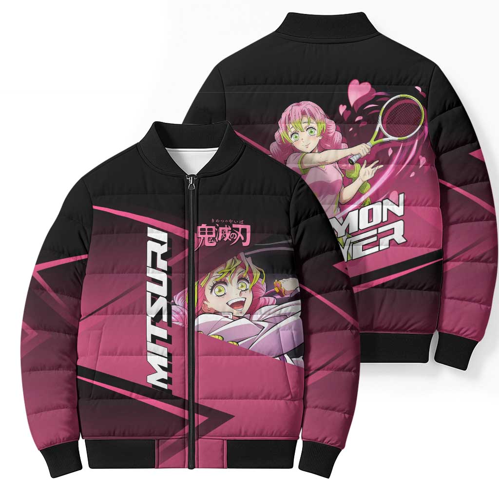 Mitsuri Kanroji Love Volley Bomber Puffer Jacket Sporty Anime Mashup Style