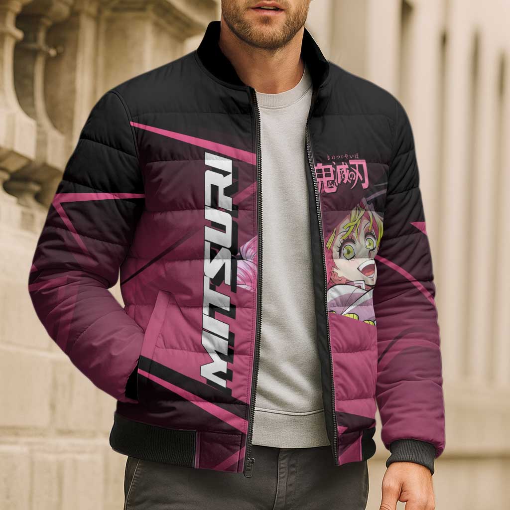 Mitsuri Kanroji Love Volley Bomber Puffer Jacket Sporty Anime Mashup Style