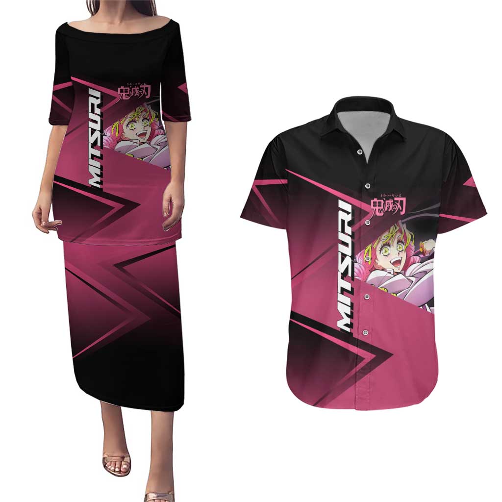 Mitsuri Kanroji Love Volley Couples Matching Puletasi and Hawaiian Shirt Sporty Anime Mashup Style