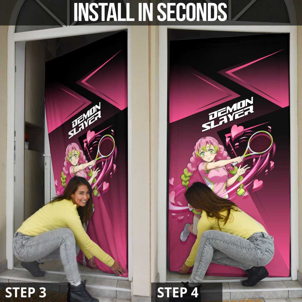 Mitsuri Kanroji Love Volley Door Cover Sporty Anime Mashup Style