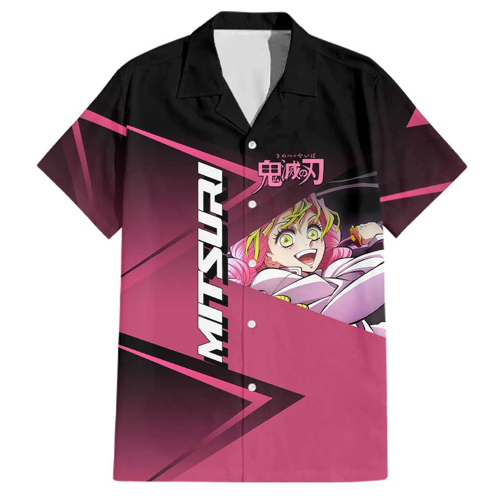 Mitsuri Kanroji Love Volley Family Matching Off The Shoulder Long Sleeve Dress and Hawaiian Shirt Sporty Anime Mashup Style
