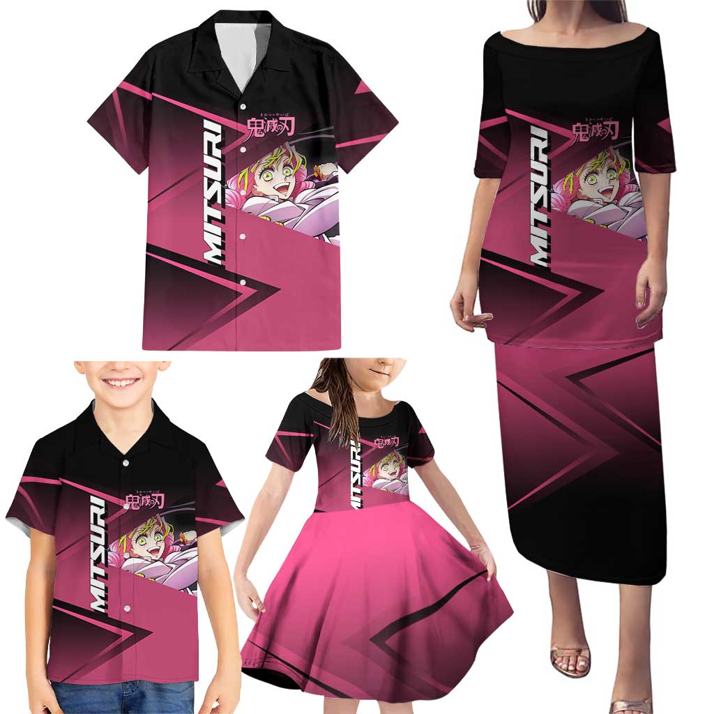 Mitsuri Kanroji Love Volley Family Matching Puletasi and Hawaiian Shirt Sporty Anime Mashup Style
