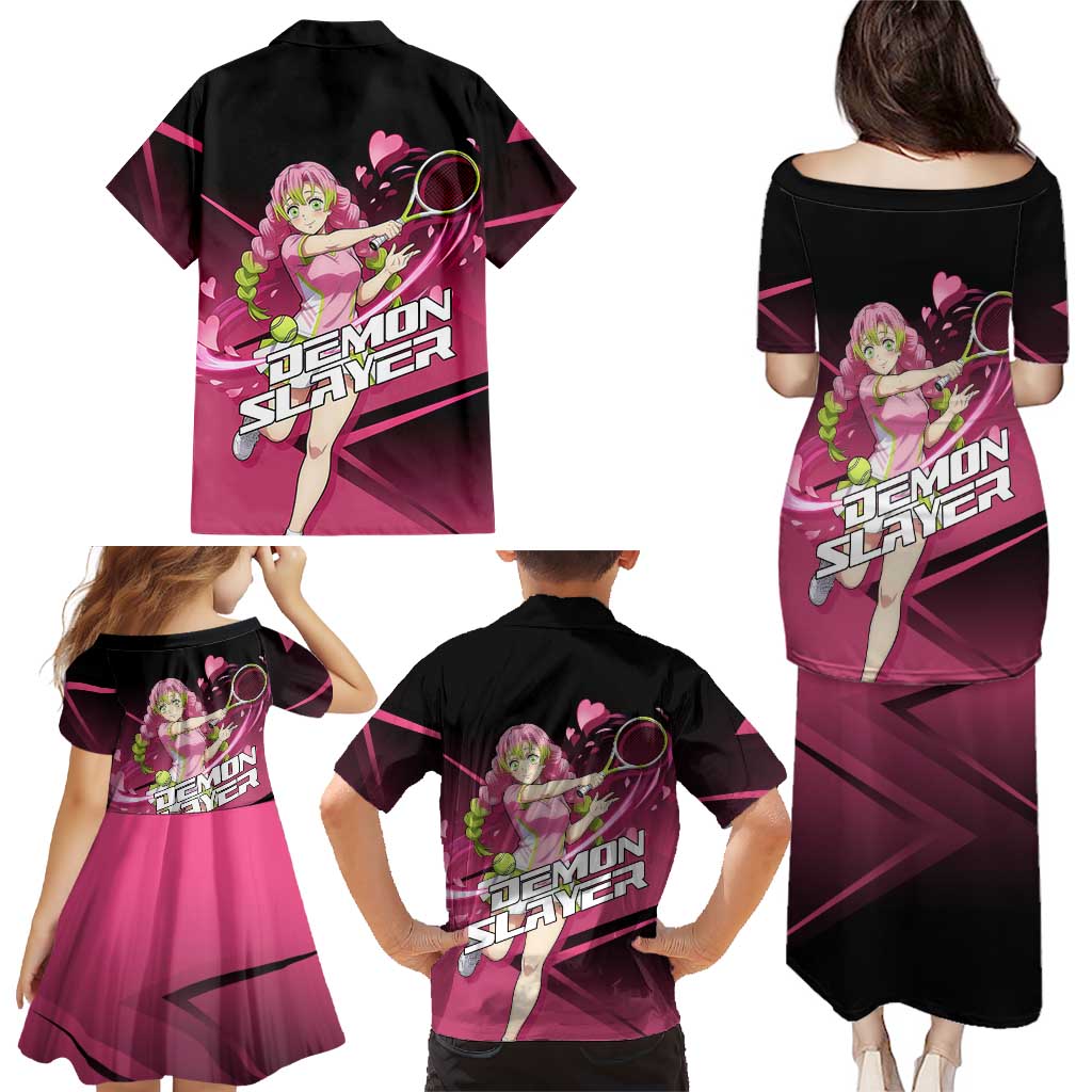 Mitsuri Kanroji Love Volley Family Matching Puletasi and Hawaiian Shirt Sporty Anime Mashup Style