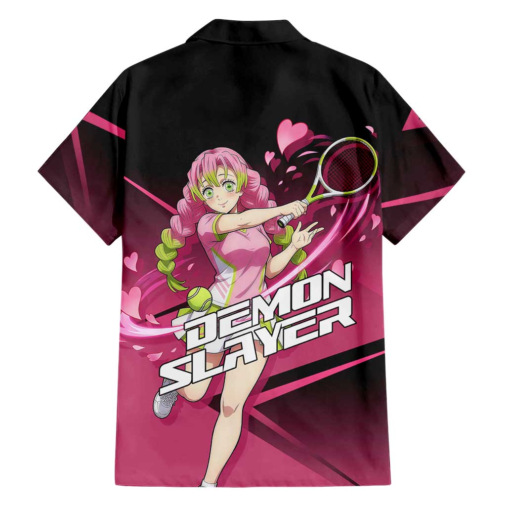 Mitsuri Kanroji Love Volley Family Matching Summer Maxi Dress and Hawaiian Shirt Sporty Anime Mashup Style