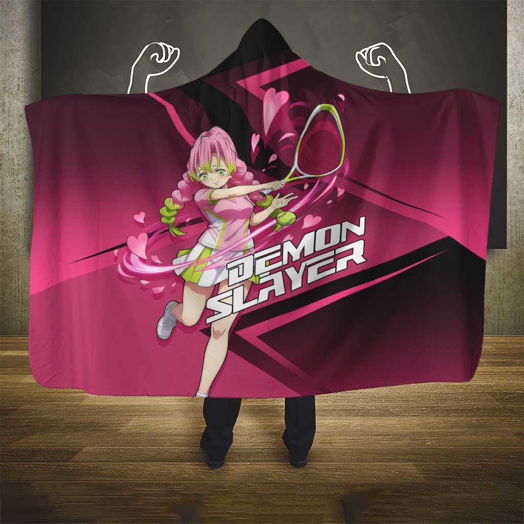 Mitsuri Kanroji Love Volley Hooded Blanket Sporty Anime Mashup Style