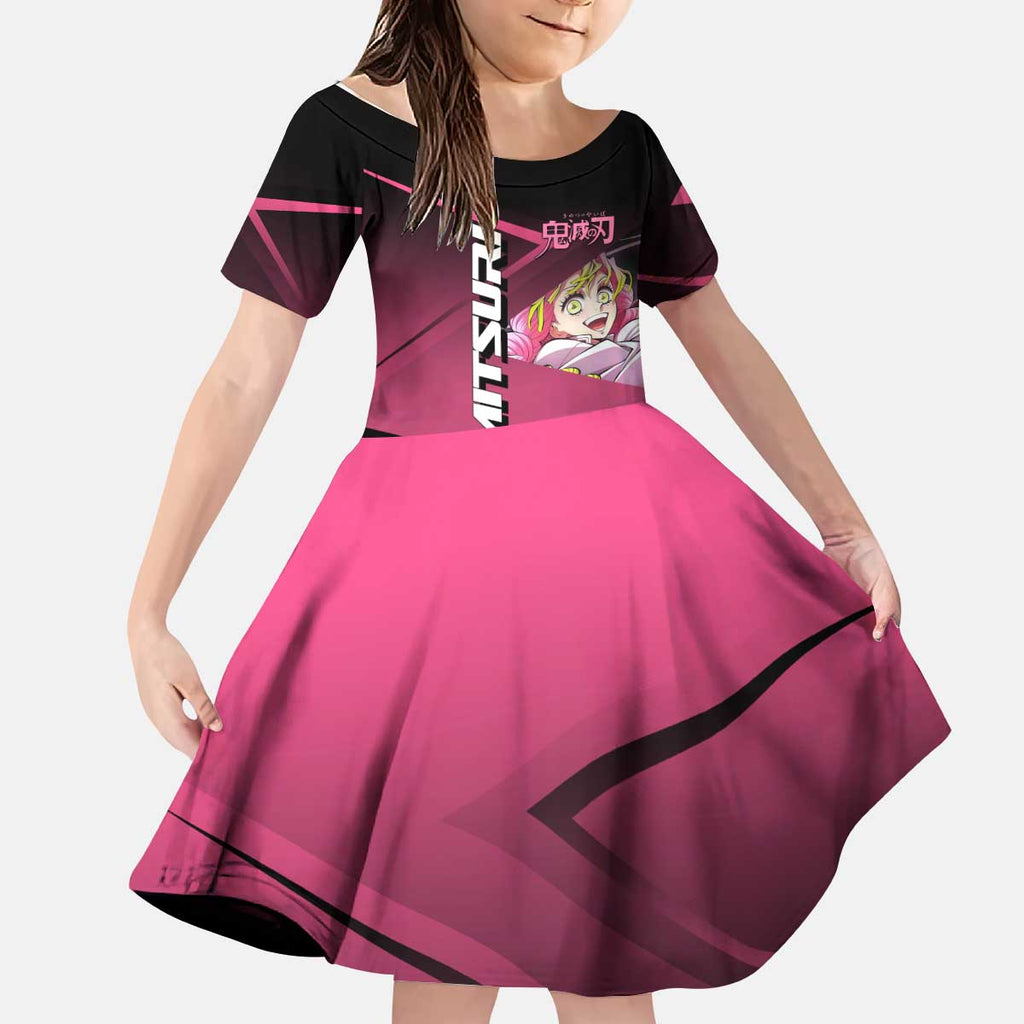 Mitsuri Kanroji Love Volley Kid Short Sleeve Dress Sporty Anime Mashup Style