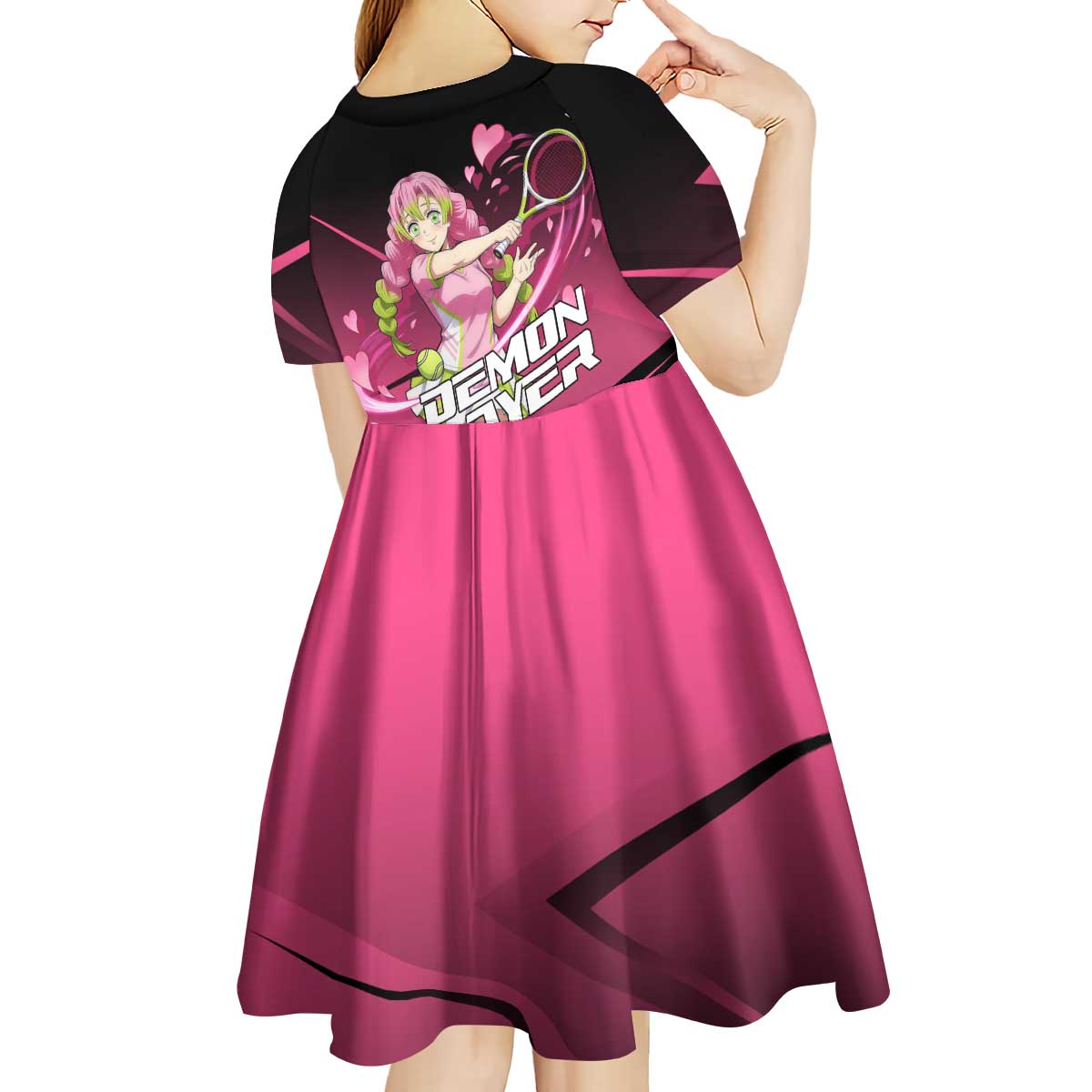 Mitsuri Kanroji Love Volley Kid Short Sleeve Dress Sporty Anime Mashup Style
