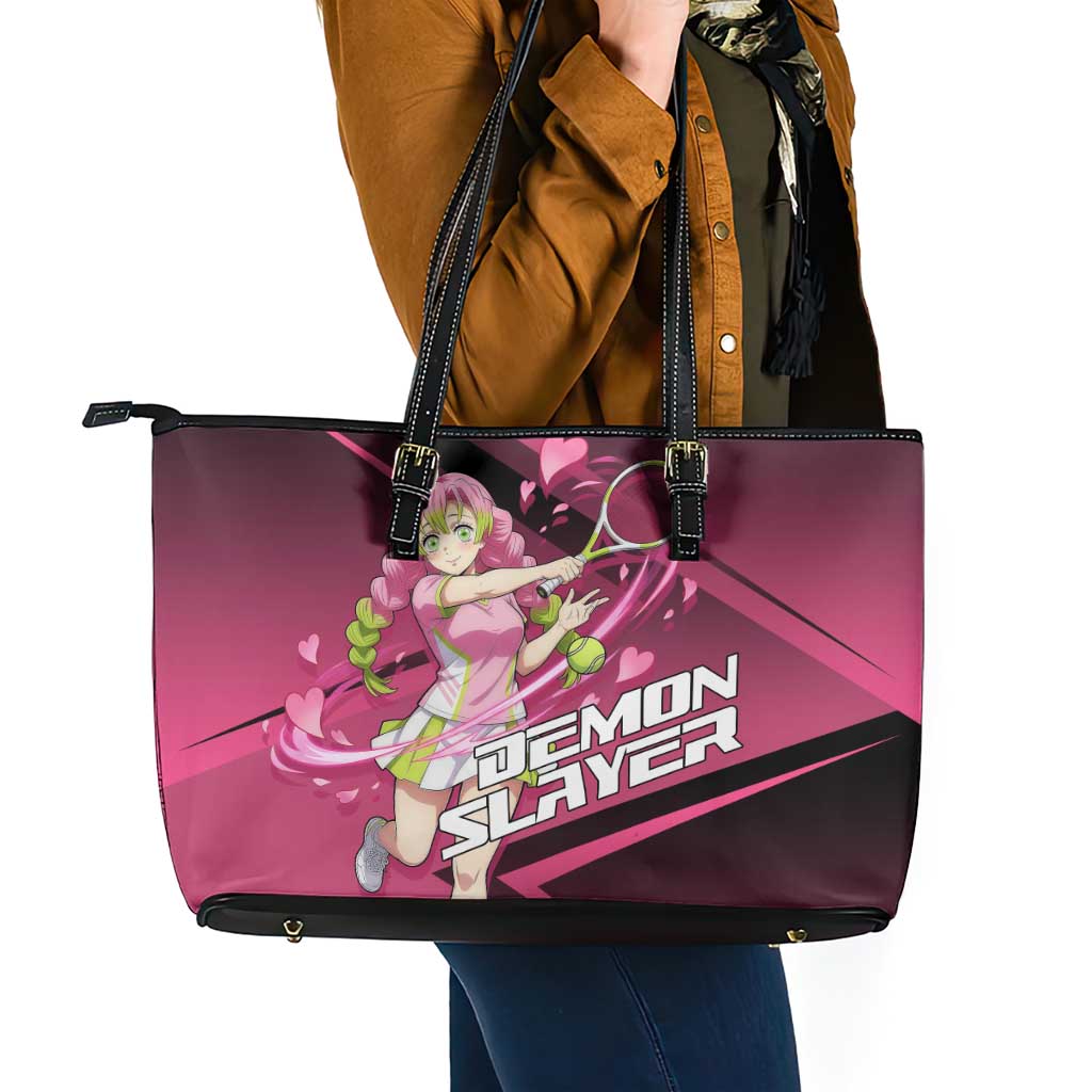 Mitsuri Kanroji Love Volley Leather Tote Bag Sporty Anime Mashup Style