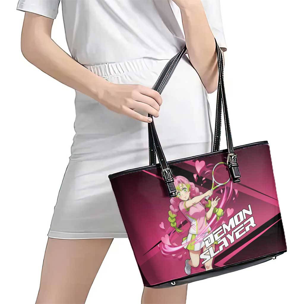 Mitsuri Kanroji Love Volley Leather Tote Bag Sporty Anime Mashup Style